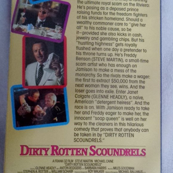 4 for $20 - Dirty Rotten Scoundrels VHS Movie - Picture 2 of 2